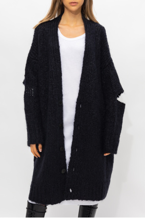 ANN DEMEULEMEESTER オリゾンティ期 ロングカーディガン XS SchaferandweinerShops TW - Navy blue Mohair cardigan Ann